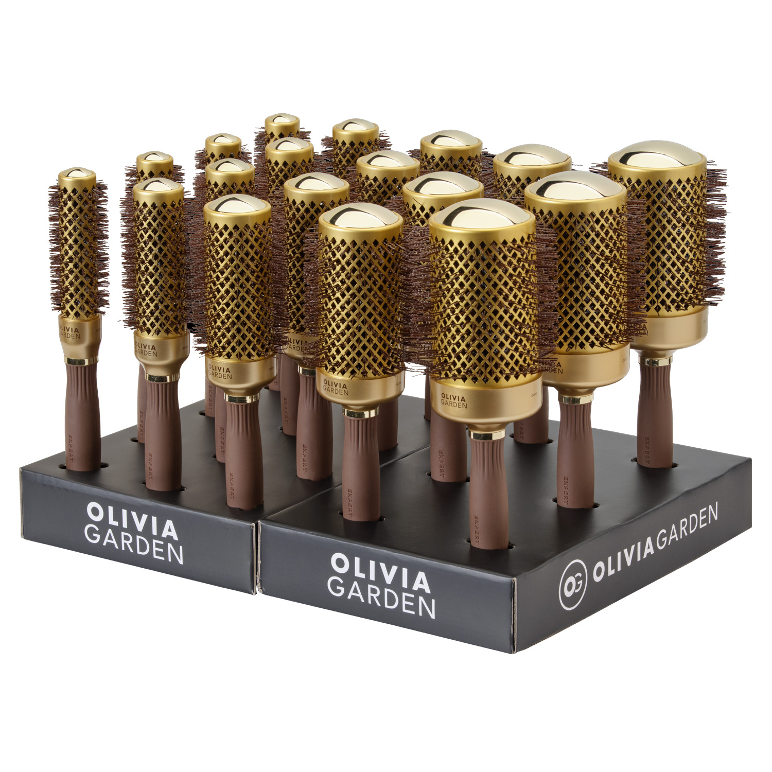 Olivia Garden Expert Blowout Shine - Wavy Bristles Gold & Brown